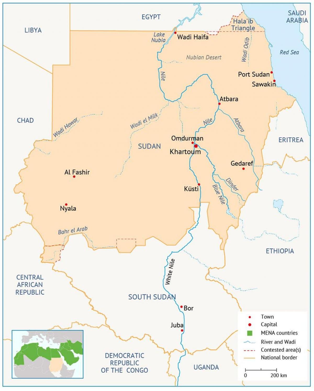 Harta e lumit Sudan