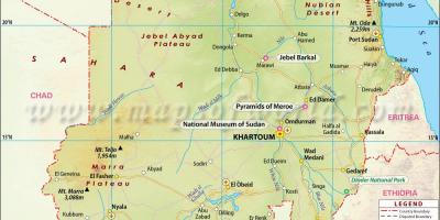 Harta e Sudani qytetet